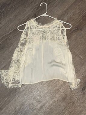 Free people Lace-Panel Ivory Camisole Top - Women Intimates & Sleepwear